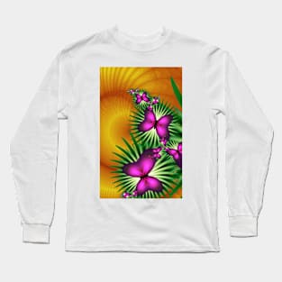 Colourful Butterfly Pattern Long Sleeve T-Shirt